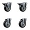 Service Caster 4'' Black Poly Wheel Swivel Bolt Hole Caster Set with 2 Posi Lock Brakes, 4PK SCC-BH20S414-PPUB-BLK-PLB-2-S-2 - alternate 1
